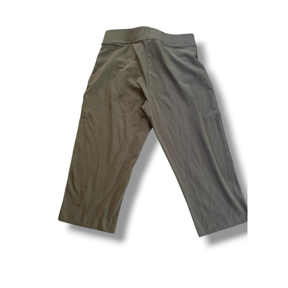 Lands' End - Olive Green Capri Pants Knit Pull On StretchCotton Spandex - Sz L - Picture 5 of 6